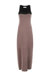 SWAYING/KNIT silk patchwork vest dress SW24SS2L31 khaki